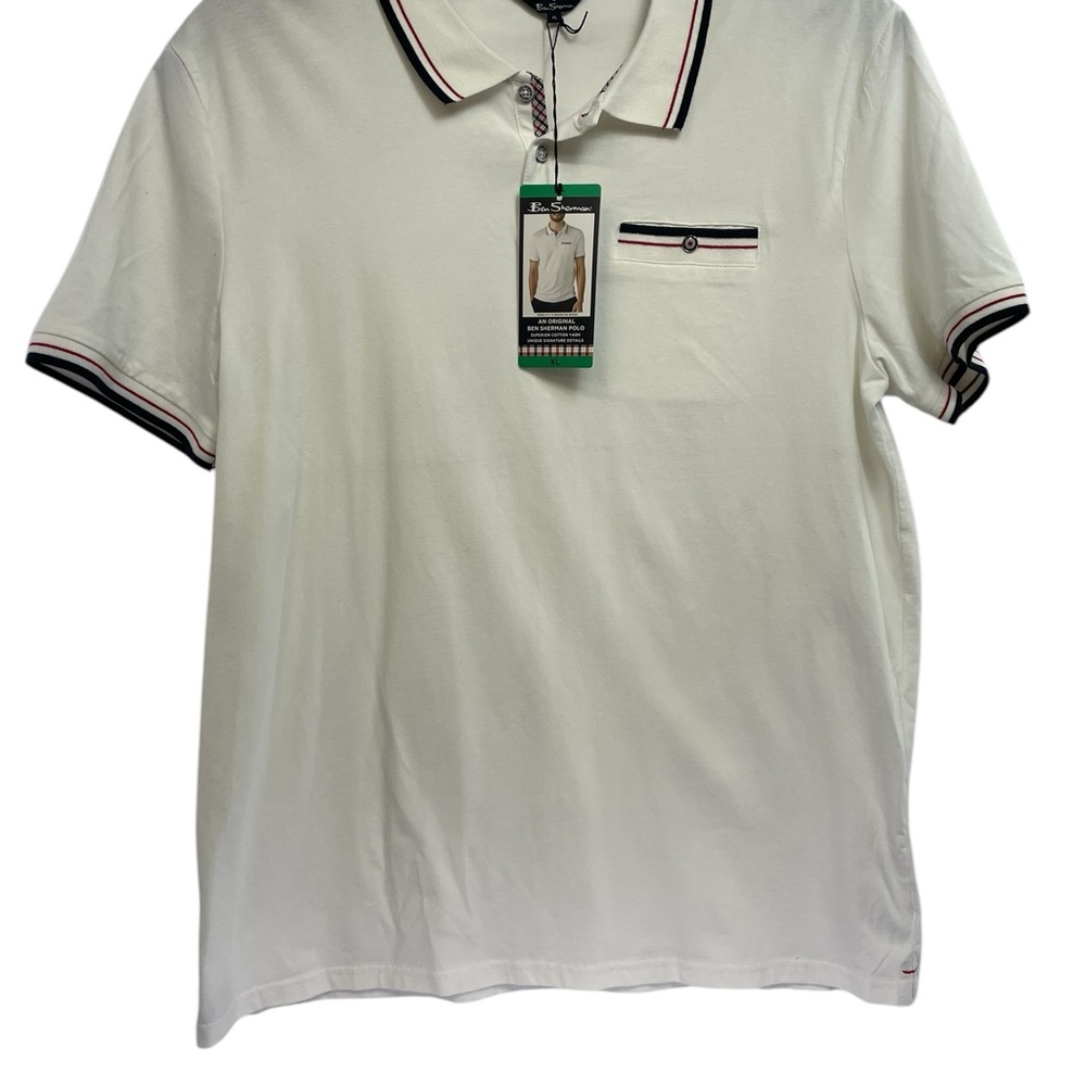 Ben Sherman Men's Sz XL White Polo‎ Shirt (D21)
